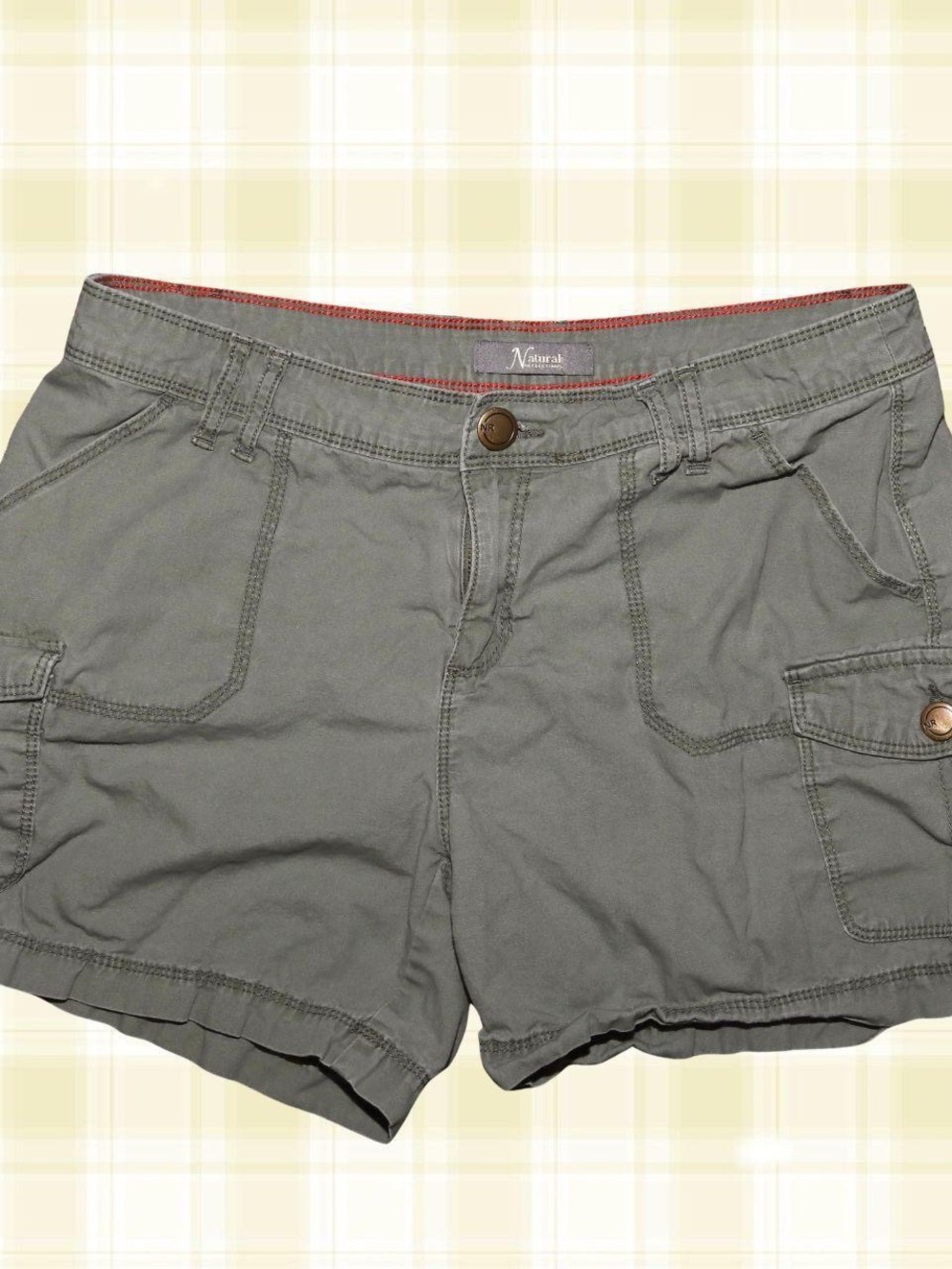 Natural Reflections Olive Green Cargo Shorts